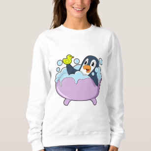 Penguin in der Badewanne mit Duck Sweatshirt