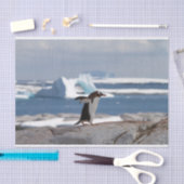 Penguin in front of an ice arch seidenpapier (Handwerk)