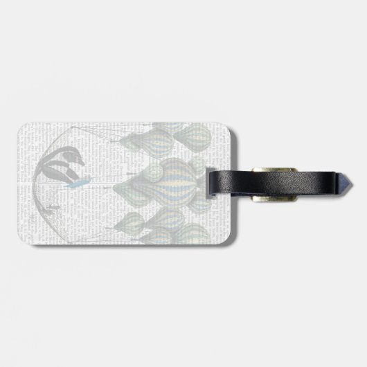 Penguin in Hammock Balloon Gepäckanhänger (Rückseite horizontal)