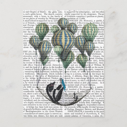 Penguin in Hammock Balloon Postkarte (Vorderseite)