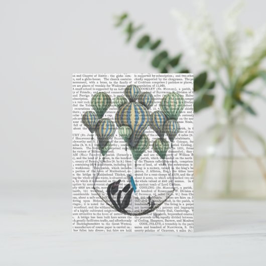 Penguin in Hammock Balloon Postkarte (Stehend Vorderseite)