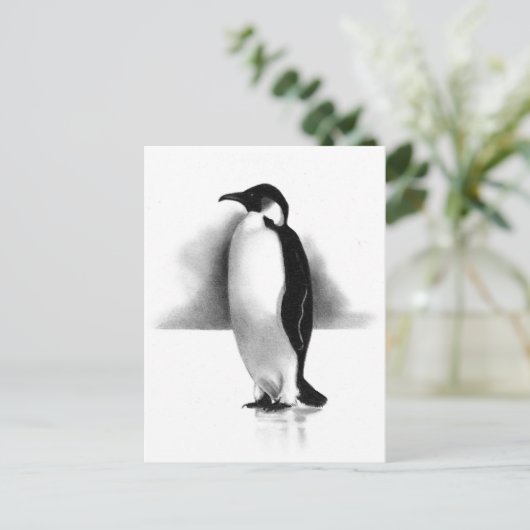 PENGUIN IN PENCIL: REALISMUS ART POSTKARTE (Stehend Vorderseite)