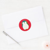 PENGUIN IN RED Classic Round Sticker (Umschlag)