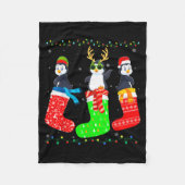 Penguin In Xmas Socks Funny Holiday Ugly Sweater C Fleecedecke (Vorderseite)