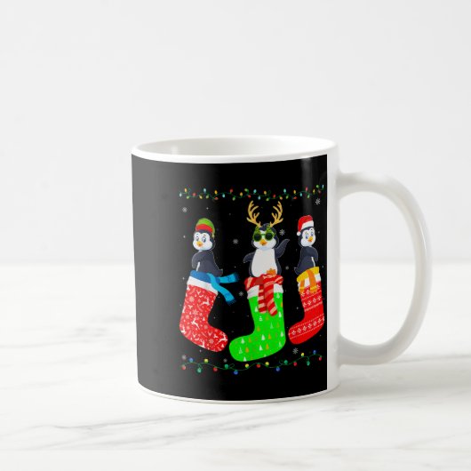 Penguin In Xmas Socks Funny Holiday Ugly Sweater C Kaffeetasse (Rechts)