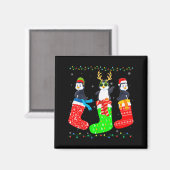 Penguin In Xmas Socks Funny Holiday Ugly Sweater C Magnet (Vorderseite/Rückseite)