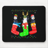 Penguin In Xmas Socks Funny Holiday Ugly Sweater C Mousepad (Vorne)