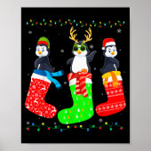 Penguin In Xmas Socks Funny Holiday Ugly Sweater C Poster (Vorne)
