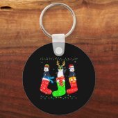 Penguin In Xmas Socks Funny Holiday Ugly Sweater C Schlüsselanhänger (Vorderseite)