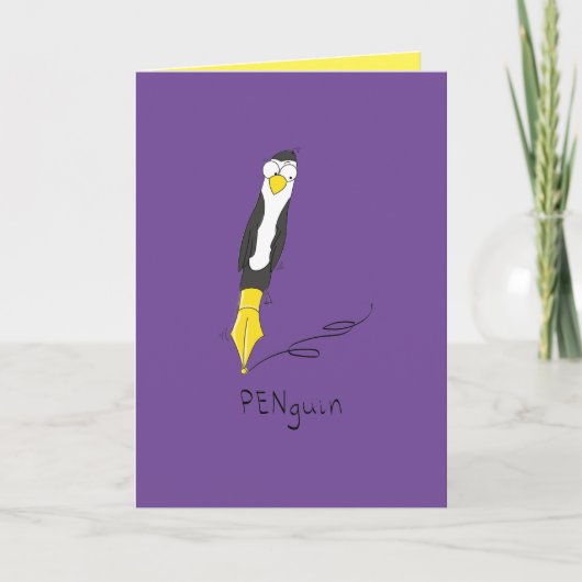 PENguin Ink Pen Pinguin Funny Greeting Card Karte (Vorderseite)