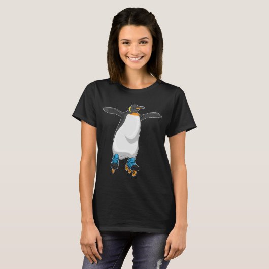 Penguin Inline skating Roller skates T-Shirt (Vorne ganz)