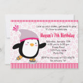 Penguin Invitation - Mädchen Geburtstag (Schneeflo Einladung (Vorderseite)