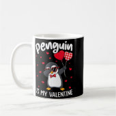 Penguin Is My Valentine Funny Bird V Day Cute Anim Kaffeetasse (Links)