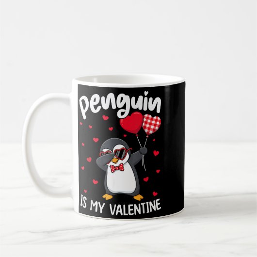 Penguin Is My Valentine Funny Bird V Day Cute Anim Kaffeetasse (Links)