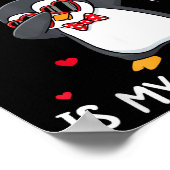 Penguin Is My Valentine Funny Bird V Day Cute Anim Poster (Ecke)