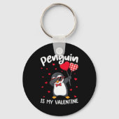 Penguin Is My Valentine Funny Bird V Day Cute Anim Schlüsselanhänger (Vorderseite)