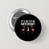 Penguin Its Okay To Be Different Flamingo Men Wome Button (Vorne & Hinten)