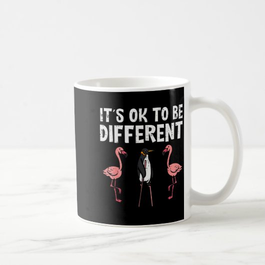 Penguin Its Okay To Be Different Flamingo Men Wome Kaffeetasse (Rechts)