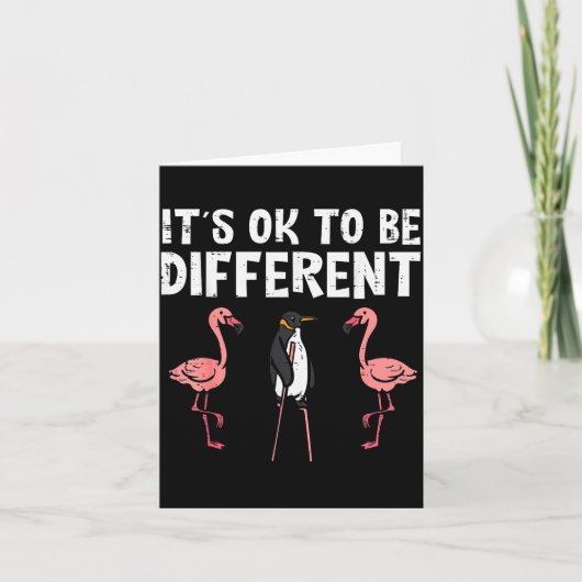 Penguin Its Okay To Be Different Flamingo Men Wome Karte (Vorderseite)