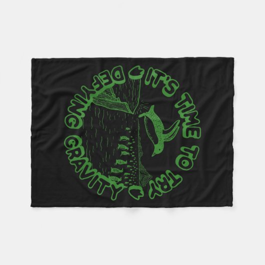 Penguin It's Time To Try Defying Gravity Fleecedecke (Vorderseite (Horizontal))