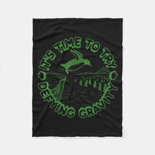 Penguin It's Time To Try Defying Gravity Fleecedecke (Vorderseite)