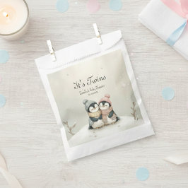 Penguin Its Twins Baby Shower Winter Theme Geschenktütchen