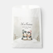 Penguin Its Twins Baby Shower Winter Theme Geschenktütchen (Vorderseite)
