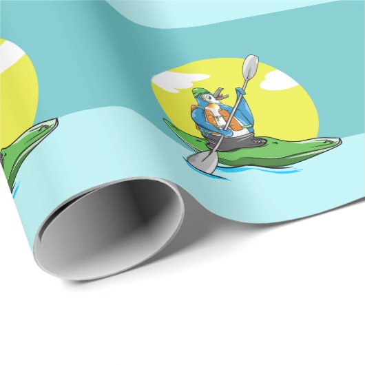 Penguin Kayaking Geschenkpapier (Rolleneckpunkt)