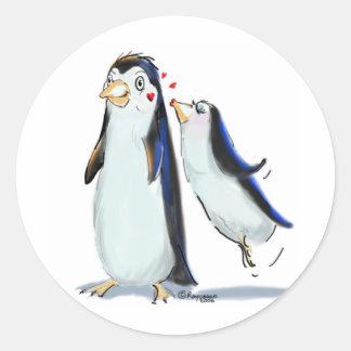 PeNgUiN KiSS Runder Aufkleber