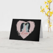 Penguin-Liebe-Herz-Karten Karte (Gelbe Blume)