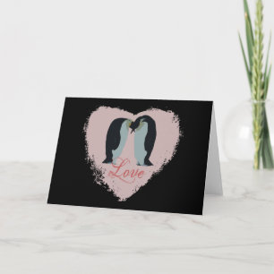Penguin-Liebe-Herz-Karten Karte