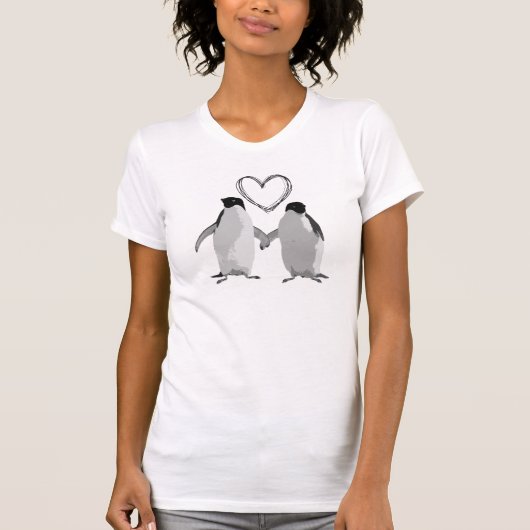 Penguin-Liebe-Herz T-Shirt (Vorderseite)