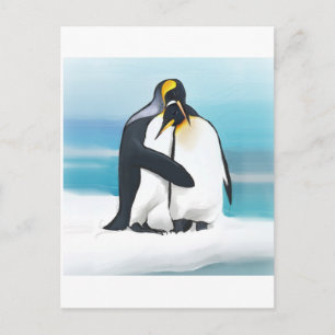 Penguin Liebe Kisses Postkarte