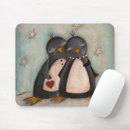 Penguin-Liebe - Mausunterlage Mousepad (Mit Mouse)