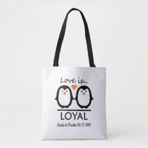 Penguin-Liebe-Name- u. -datumstaschen Tasche