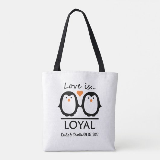 Penguin-Liebe-Name- u. -datumstaschen Tasche (Rückseite)