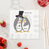Penguin Liebe Personalisiert Hochzeit Napkins Serviette (Beispiel)