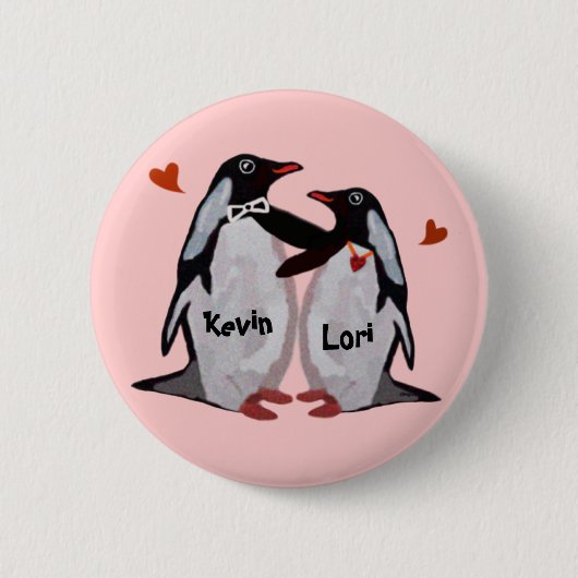 Penguin-Liebe Pinback Knöpfe Button (Vorderseite)
