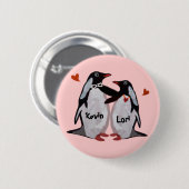 Penguin-Liebe Pinback Knöpfe Button (Vorne & Hinten)