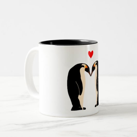 Penguin-Liebe-Tasse Zweifarbige Tasse (Vorderseite Links)