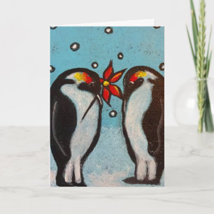 Penguin Liebe Weihnachtskarte Feiertagskarte
