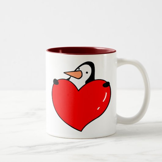Penguin-Liebe Zweifarbige Tasse (Rechts)