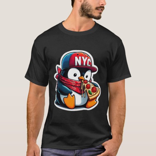 PENGUIN-LIEBEN PIZZA 4 T-Shirt (Vorderseite)
