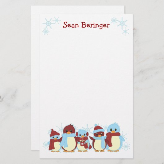 Penguin Line Briefpapier (Vorne/Hinten)