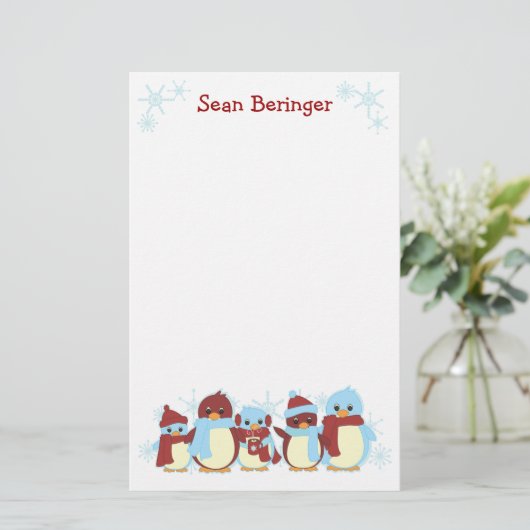 Penguin Line Briefpapier (Stehend Vorderseite)