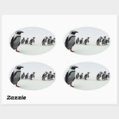 Penguin Line-Up Ovaler Aufkleber (Blatt)