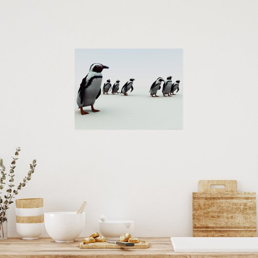 Penguin Line-Up Poster (Küche)