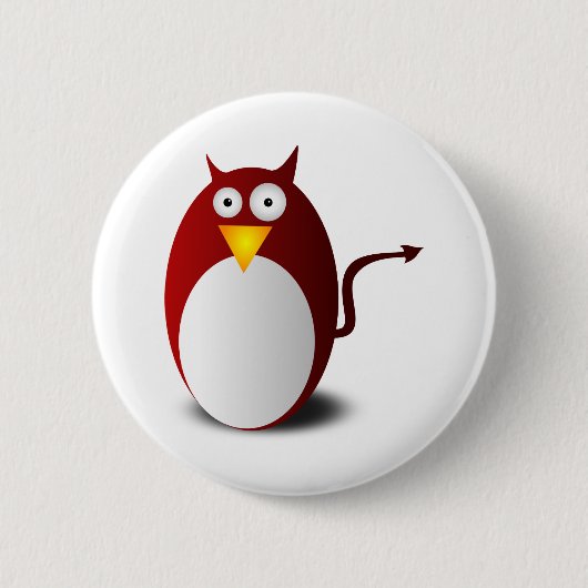 Penguin Linux Tux Ubuntu Devil Evil Demon Button (Vorderseite)