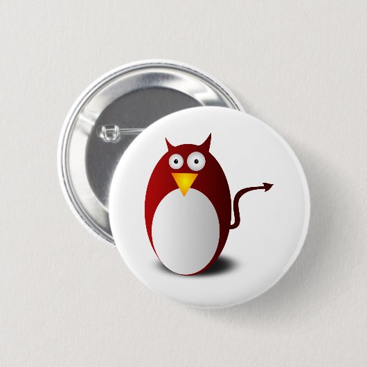Penguin Linux Tux Ubuntu Devil Evil Demon Button (Vorne & Hinten)