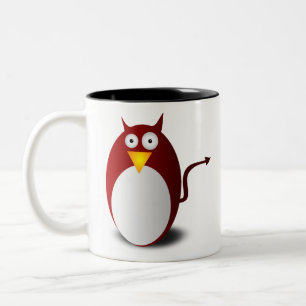 Penguin Linux Tux Ubuntu Devil Evil Demon Zweifarbige Tasse